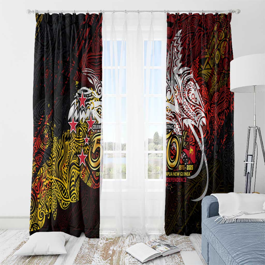 PNG 1975 - 2025 Window Curtain Papua New Guinea 50th Independence Anniversary