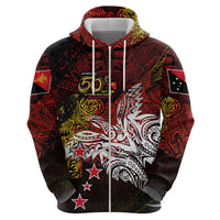 PNG 1975 - 2025 Zip Hoodie Papua New Guinea 50th Independence Anniversary