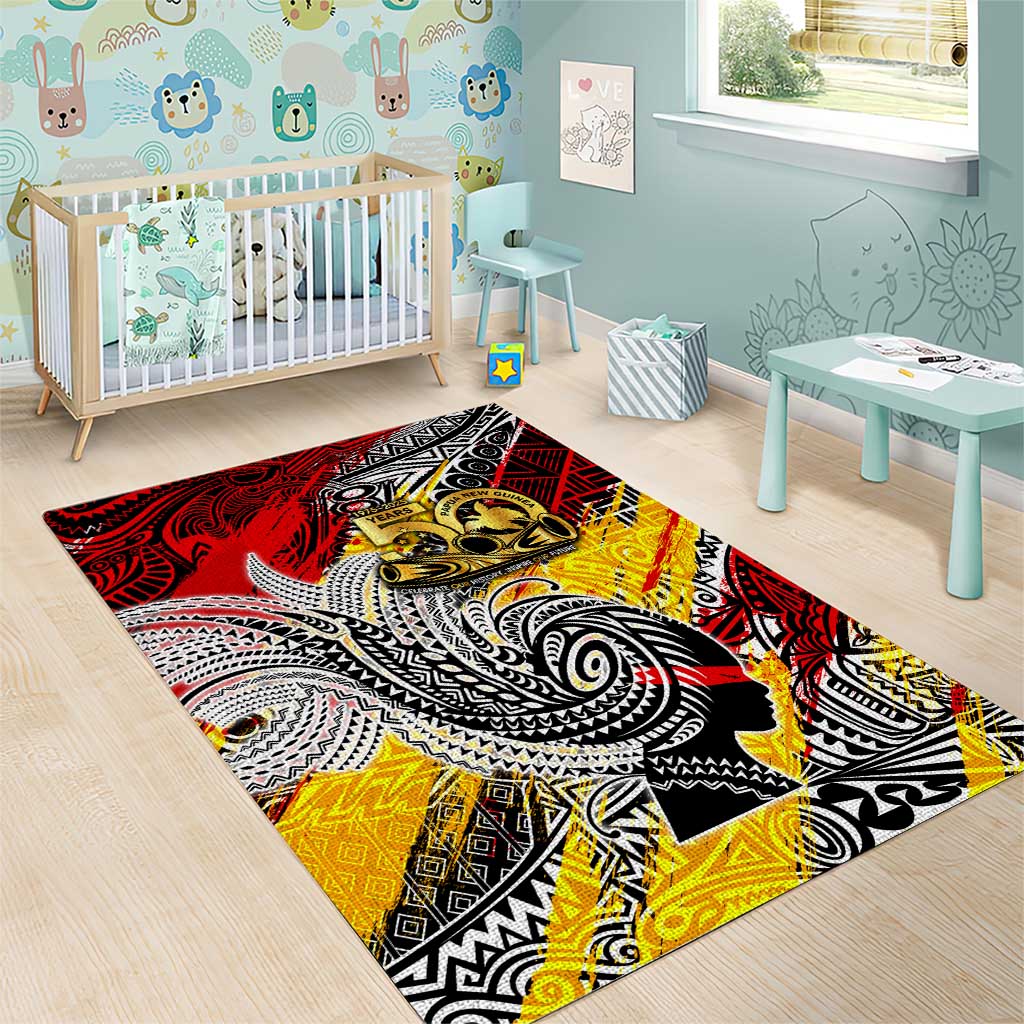 Papua New Guinea 50th Independence Day Area Rug Celebrate Our History, Inspire Our Future