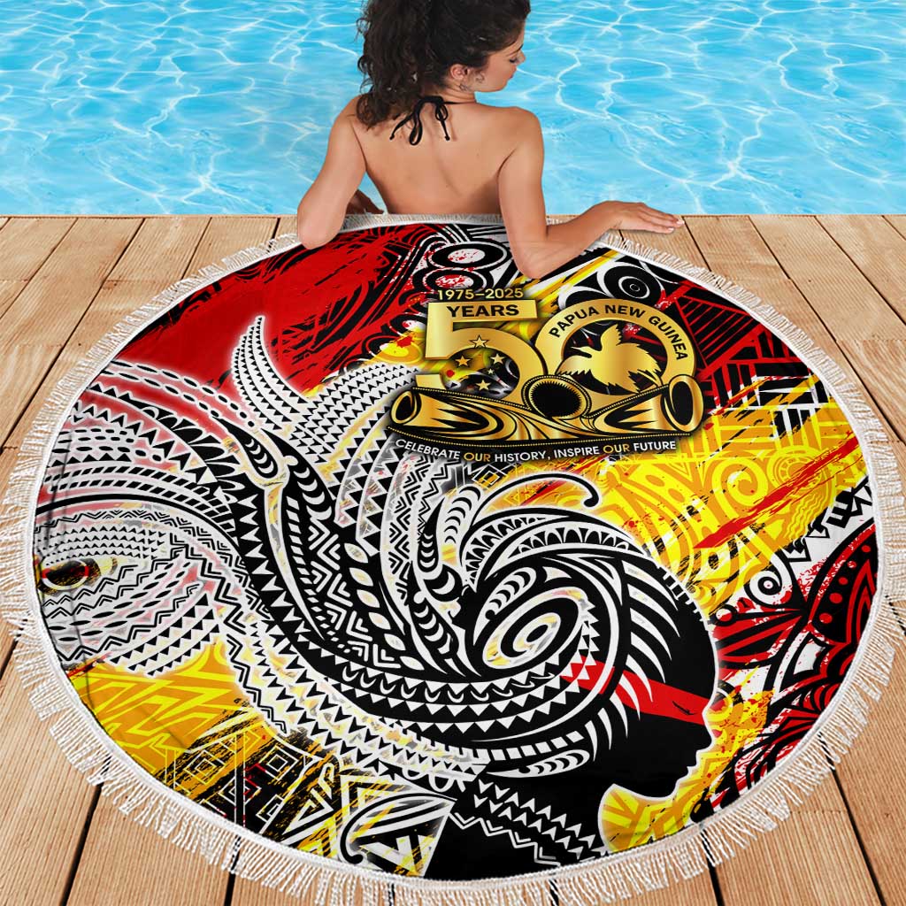 Papua New Guinea 50th Independence Day Beach Blanket Celebrate Our History, Inspire Our Future
