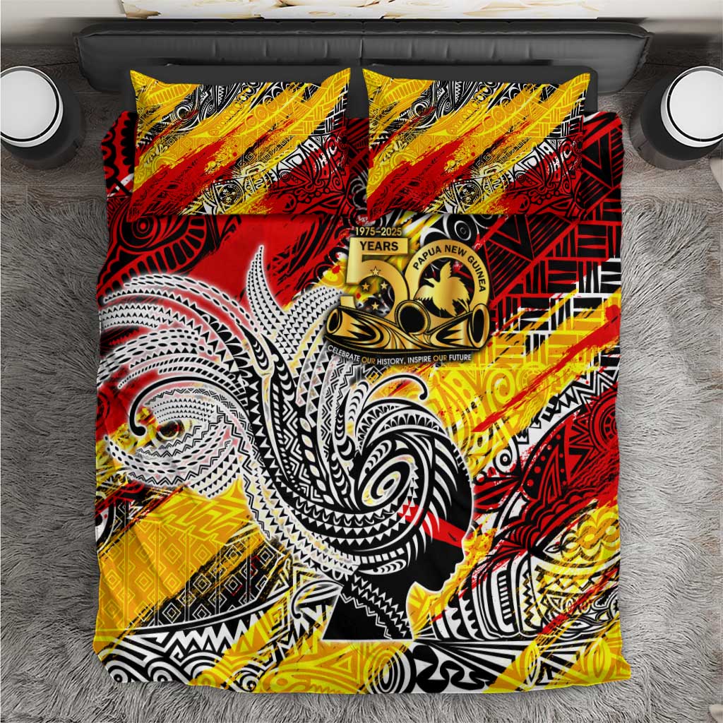 Papua New Guinea 50th Independence Day Bedding Set Celebrate Our History, Inspire Our Future