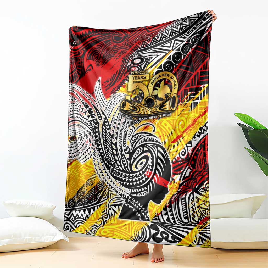 Papua New Guinea 50th Independence Day Blanket Celebrate Our History, Inspire Our Future