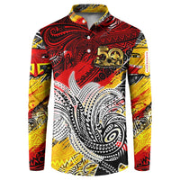 Papua New Guinea 50th Independence Day Button Sweatshirt Celebrate Our History, Inspire Our Future