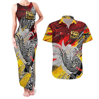 Papua New Guinea 50th Independence Day Couples Matching Tank Maxi Dress and Hawaiian Shirt Celebrate Our History, Inspire Our Future
