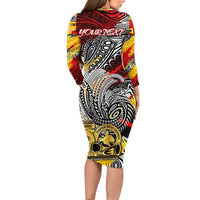 Papua New Guinea 50th Independence Day Family Matching Long Sleeve Bodycon Dress and Hawaiian Shirt Celebrate Our History, Inspire Our Future