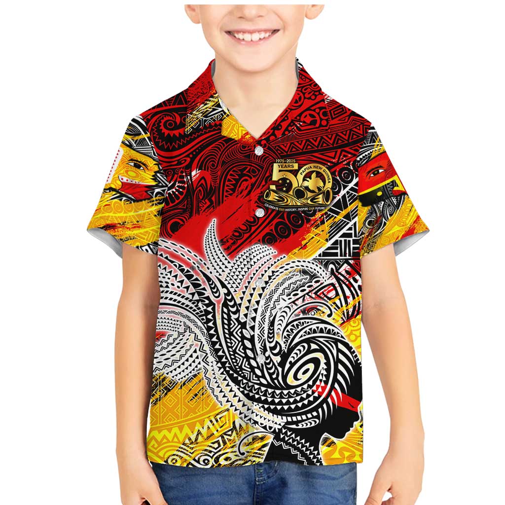 Papua New Guinea 50th Independence Day Family Matching Mermaid Dress and Hawaiian Shirt Celebrate Our History, Inspire Our Future