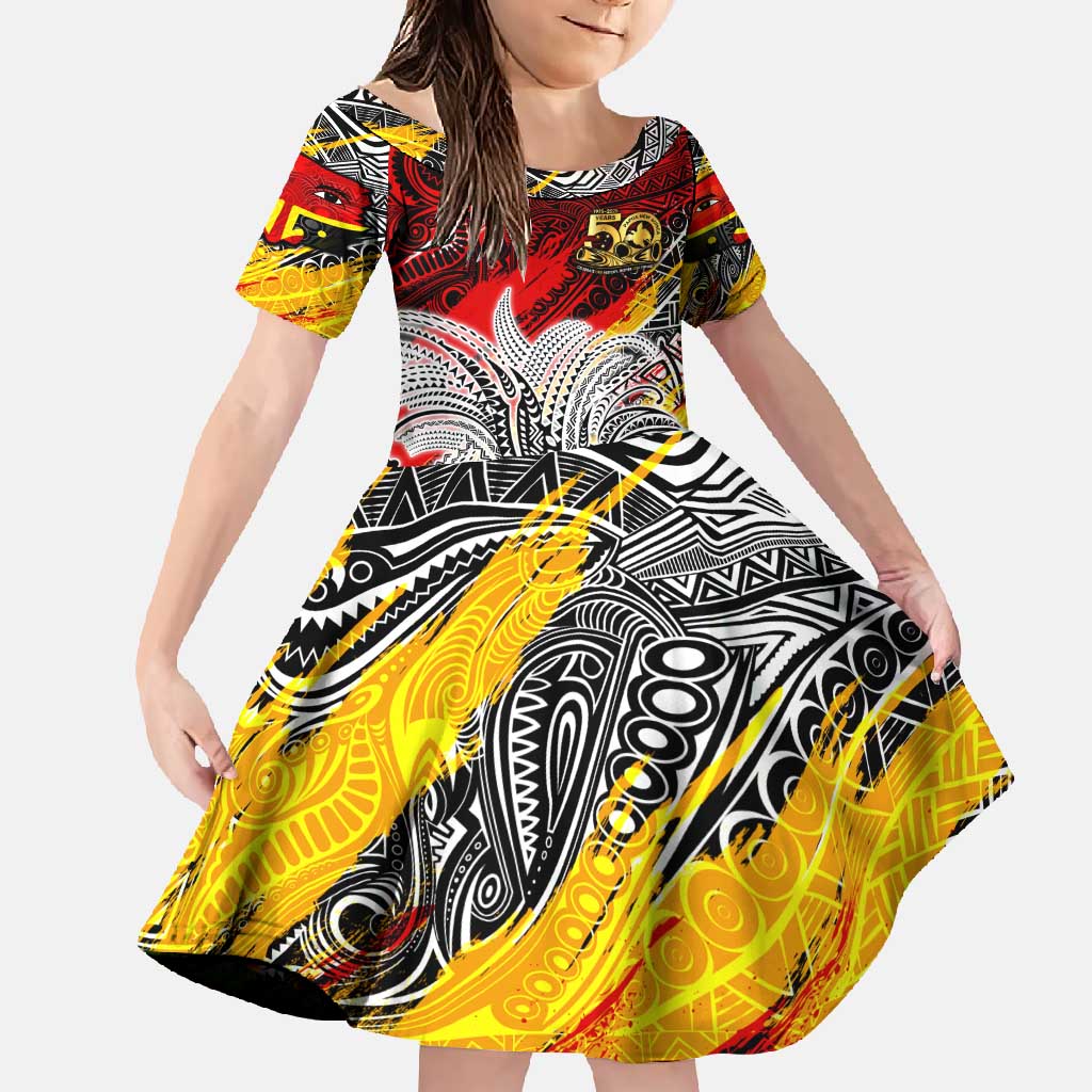Papua New Guinea 50th Independence Day Family Matching Off Shoulder Maxi Dress and Hawaiian Shirt Celebrate Our History, Inspire Our Future