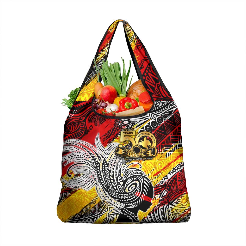 Papua New Guinea 50th Independence Day Grocery Bag Celebrate Our History, Inspire Our Future