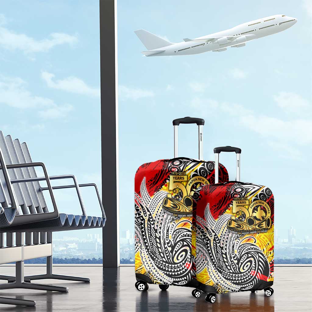 Papua New Guinea 50th Independence Day Luggage Cover Celebrate Our History, Inspire Our Future
