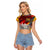 Papua New Guinea 50th Independence Day Raglan Cropped T Shirt Celebrate Our History, Inspire Our Future