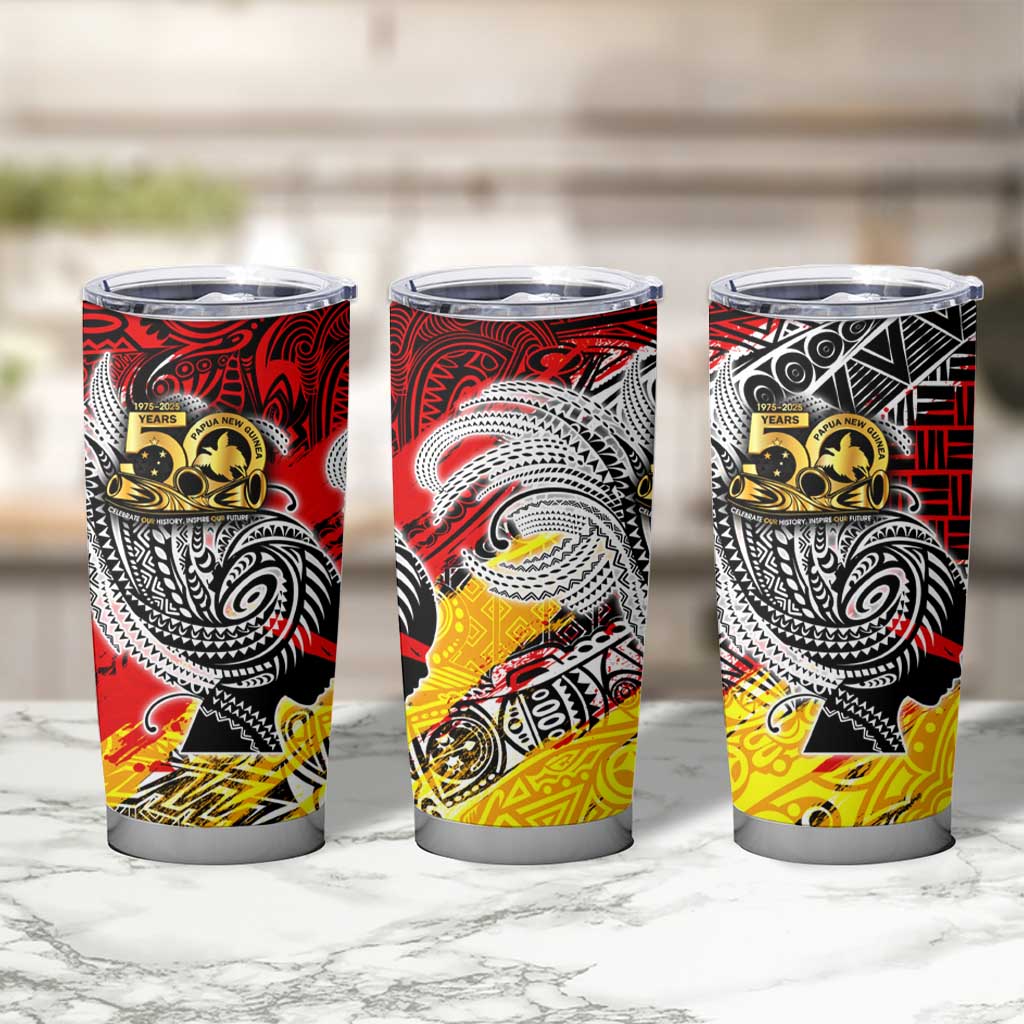 Papua New Guinea 50th Independence Day Tumbler Cup Celebrate Our History, Inspire Our Future