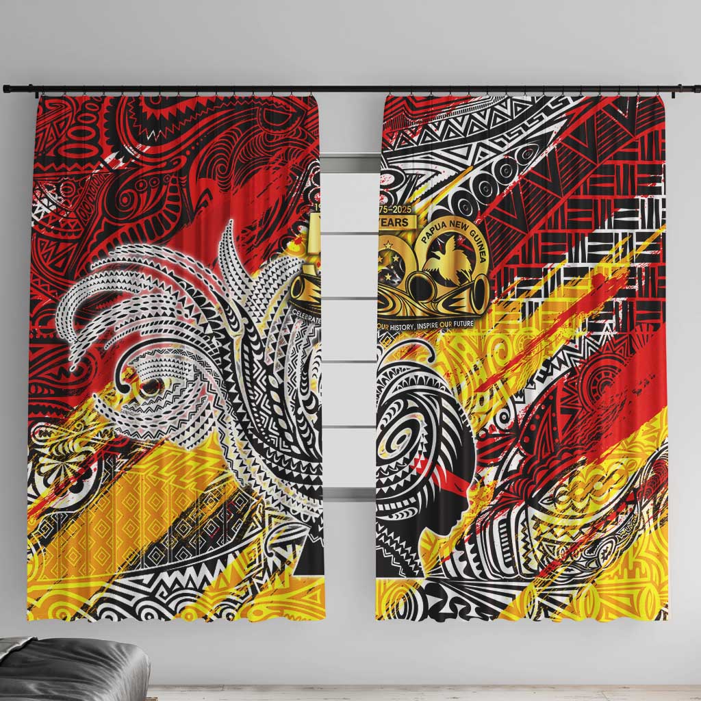 Papua New Guinea 50th Independence Day Window Curtain Celebrate Our History, Inspire Our Future
