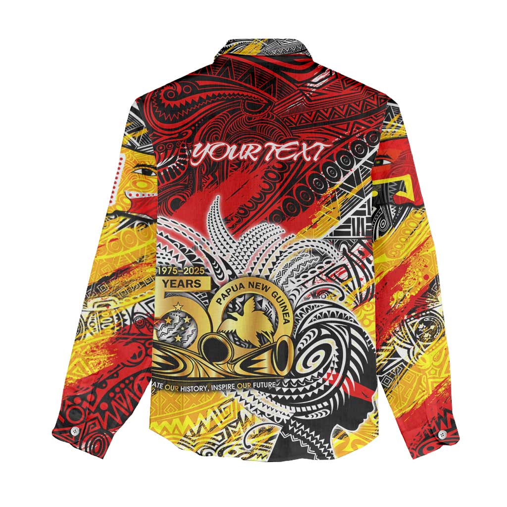 Papua New Guinea 50th Independence Day Women Casual Shirt Celebrate Our History, Inspire Our Future