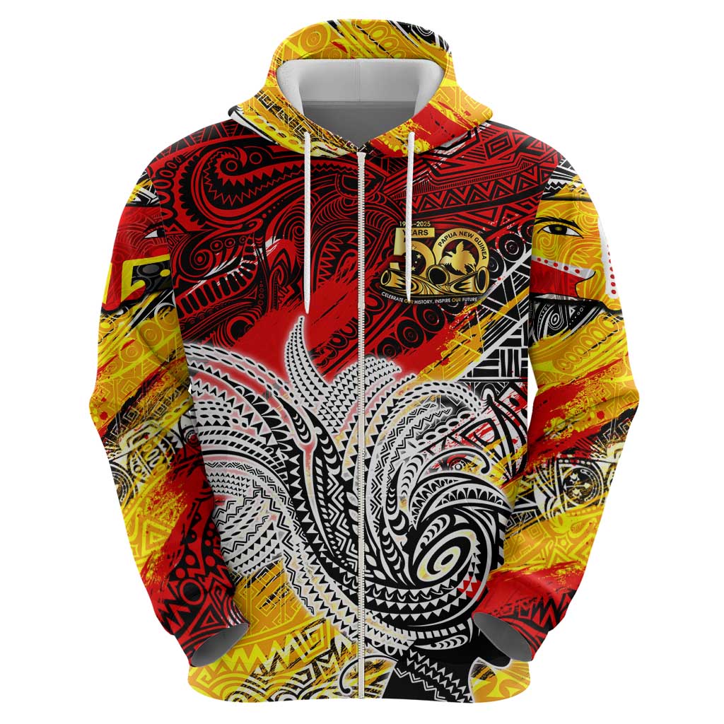 Papua New Guinea 50th Independence Day Zip Hoodie Celebrate Our History, Inspire Our Future