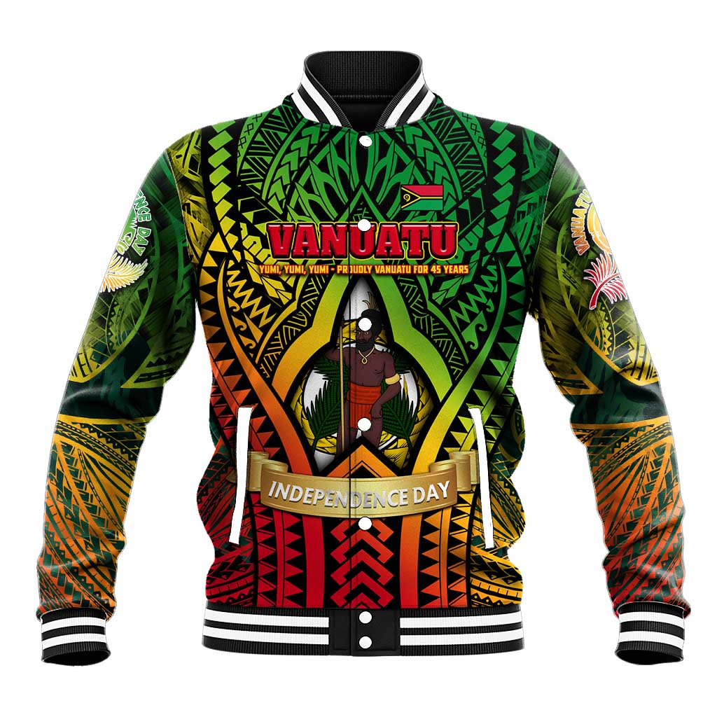 Vanuatu 45th Independence Anniversary Baseball Jacket Embracing Our Traditions Shaping Our Future