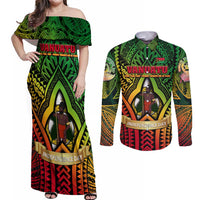 Vanuatu 45th Independence Anniversary Couples Matching Off Shoulder Maxi Dress and Long Sleeve Button Shirt Embracing Our Traditions Shaping Our Future