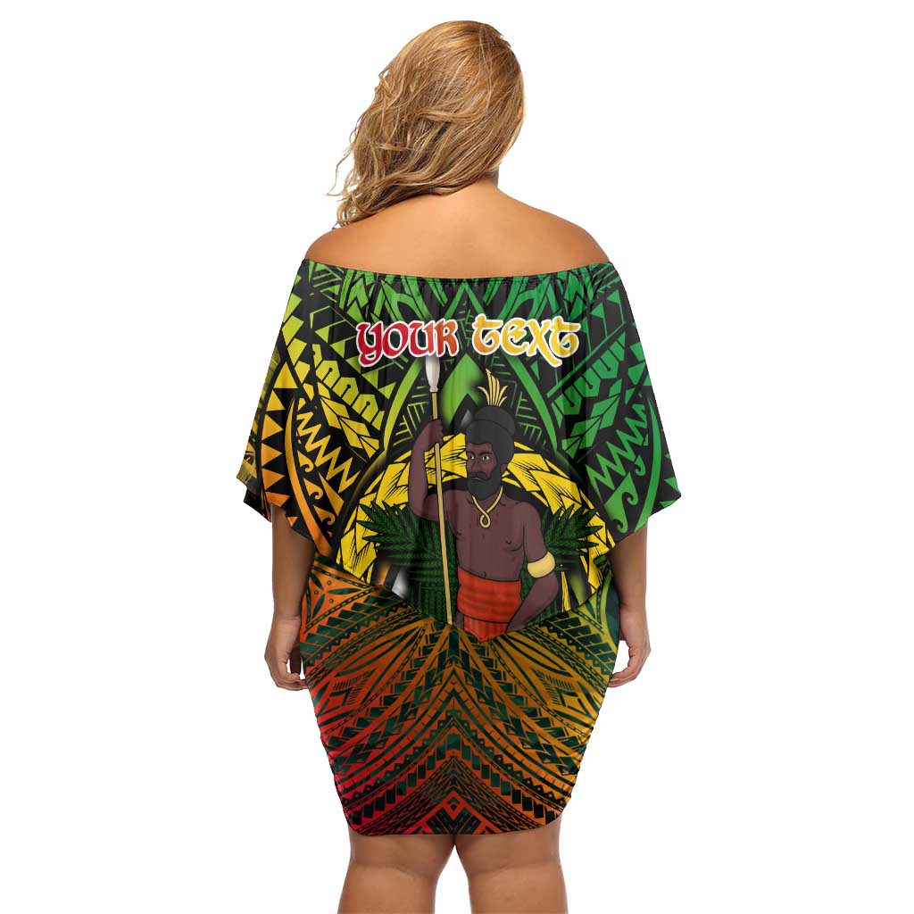 Vanuatu 45th Independence Anniversary Family Matching Off Shoulder Short Dress and Hawaiian Shirt Embracing Our Traditions Shaping Our Future