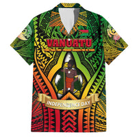Vanuatu 45th Independence Anniversary Family Matching Short Sleeve Bodycon Dress and Hawaiian Shirt Embracing Our Traditions Shaping Our Future