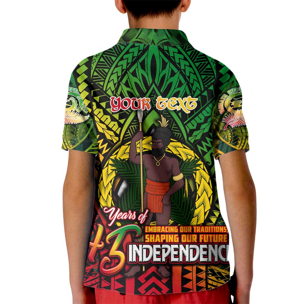 Vanuatu 45th Independence Anniversary Kid Polo Shirt Embracing Our Traditions Shaping Our Future