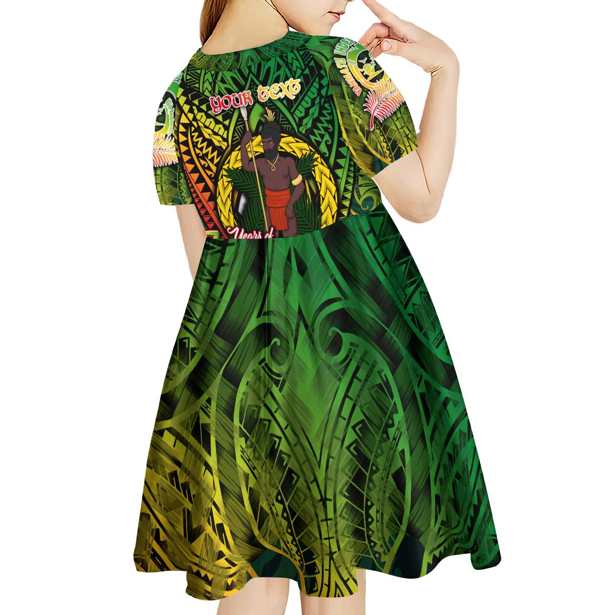 Vanuatu 45th Independence Anniversary Kid Short Sleeve Dress Embracing Our Traditions Shaping Our Future