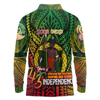 Vanuatu 45th Independence Anniversary Long Sleeve Polo Shirt Embracing Our Traditions Shaping Our Future