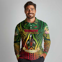 Vanuatu 45th Independence Anniversary Long Sleeve Polo Shirt Embracing Our Traditions Shaping Our Future