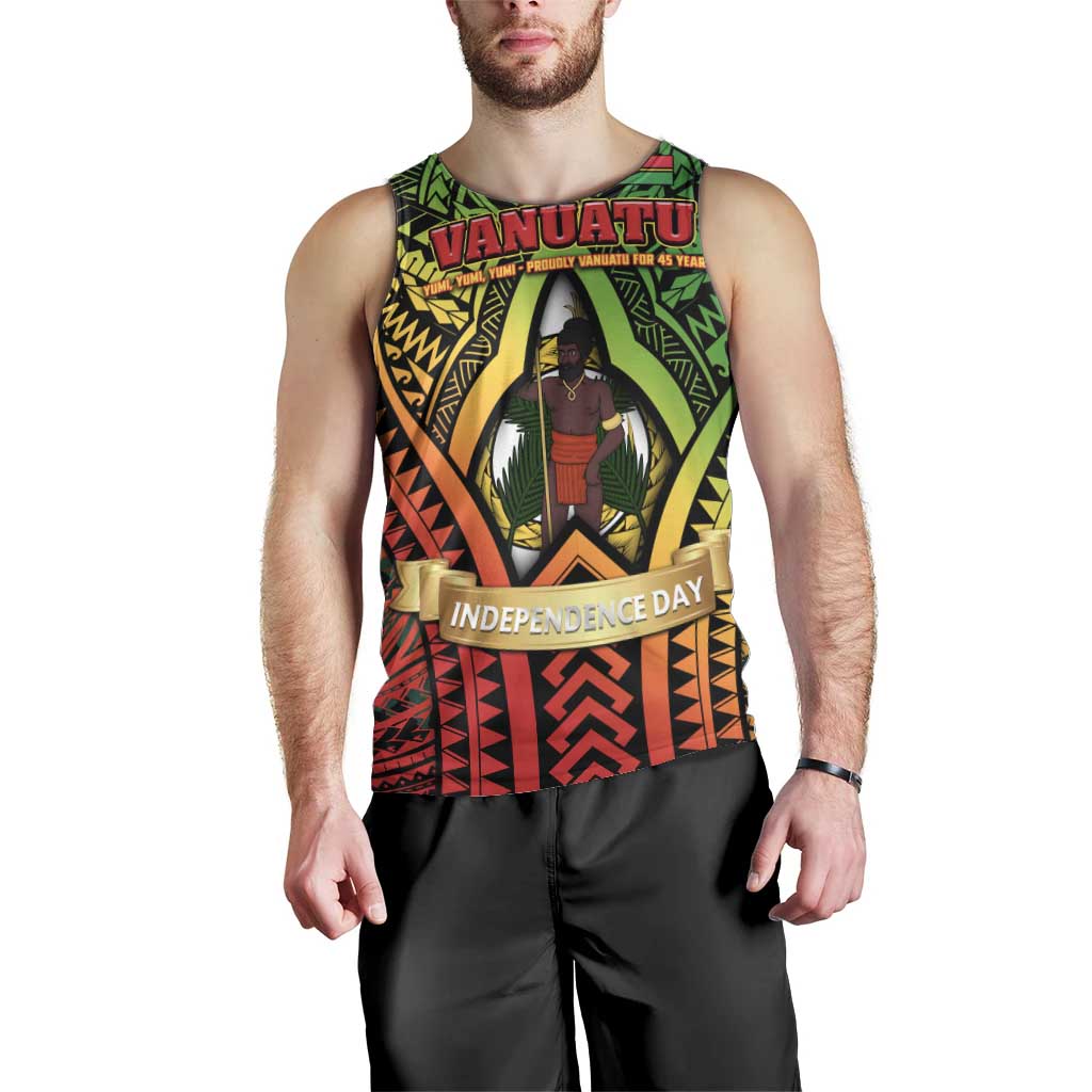 Vanuatu 45th Independence Anniversary Men Tank Top Embracing Our Traditions Shaping Our Future