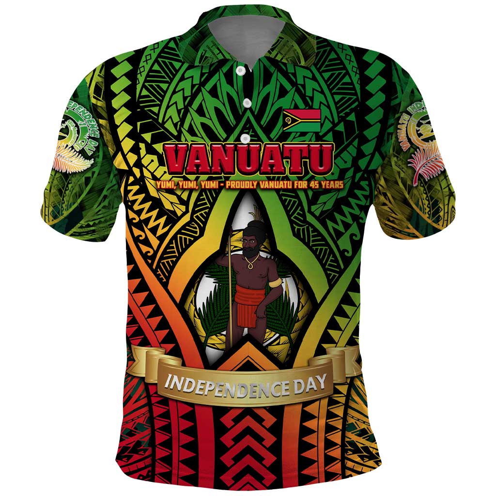 Vanuatu 45th Independence Anniversary Polo Shirt Embracing Our Traditions Shaping Our Future