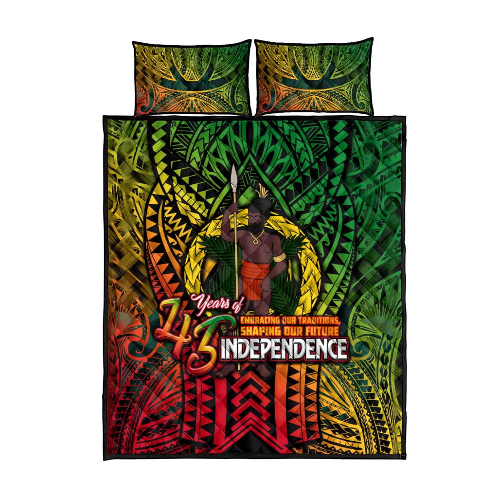 Vanuatu 45th Independence Anniversary Quilt Bed Set Embracing Our Traditions Shaping Our Future