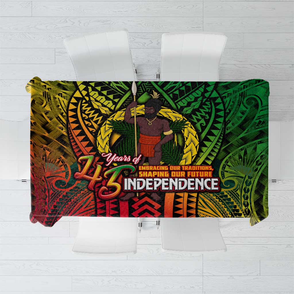 Vanuatu 45th Independence Anniversary Tablecloth Embracing Our Traditions Shaping Our Future