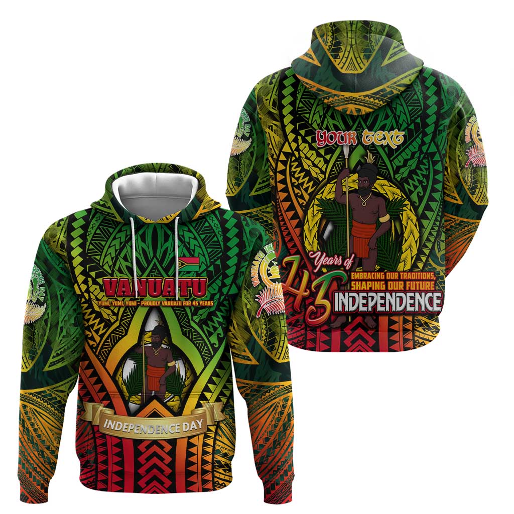 Vanuatu 45th Independence Anniversary Zip Hoodie Embracing Our Traditions Shaping Our Future