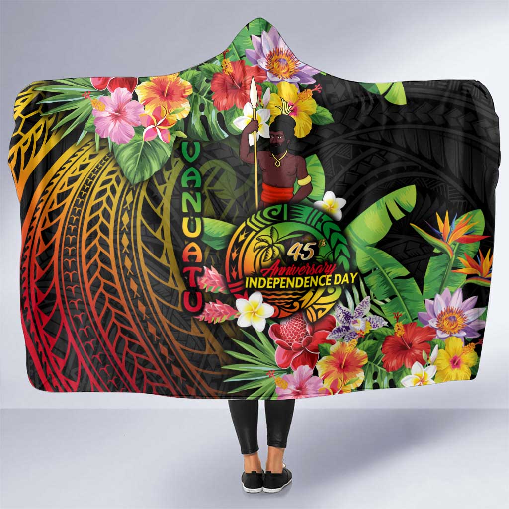 45th Anniversary of Freedom Vanuatu Hooded Blanket Island Pride Cultural Power Pacific Unity