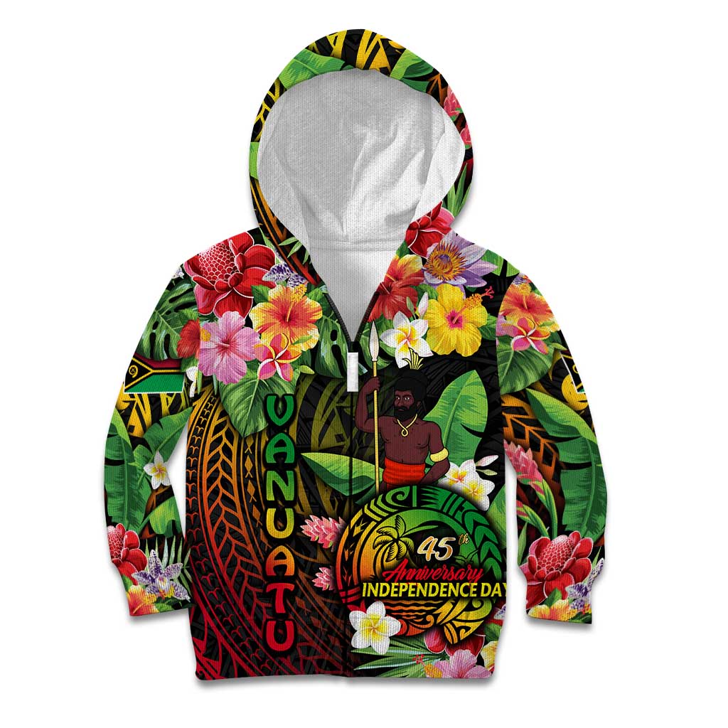 45th Anniversary of Freedom Vanuatu Kid Hoodie Island Pride Cultural Power Pacific Unity