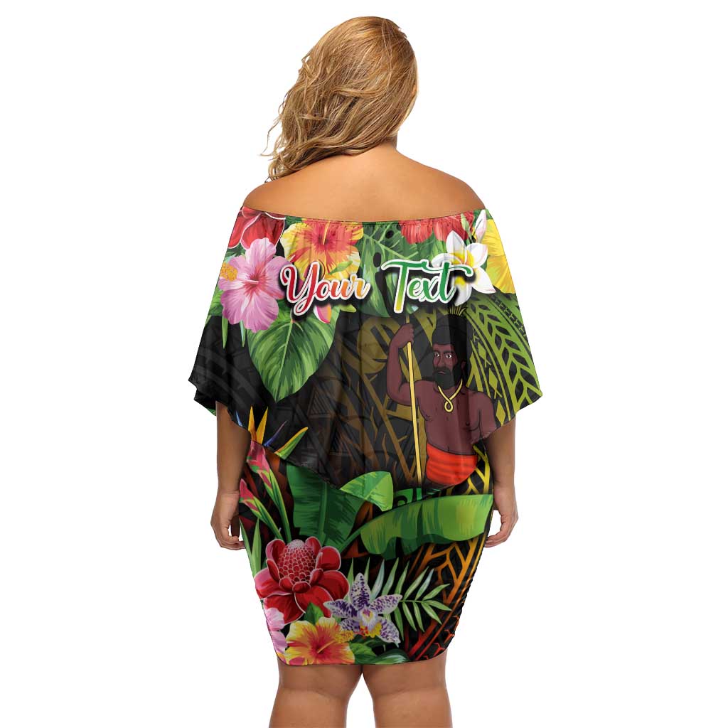 45th Anniversary of Freedom Vanuatu Off Shoulder Short Dress Island Pride Cultural Power Pacific Unity