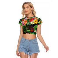 45th Anniversary of Freedom Vanuatu Raglan Cropped T Shirt Island Pride Cultural Power Pacific Unity DT02 Female Art - Polynesian Pride