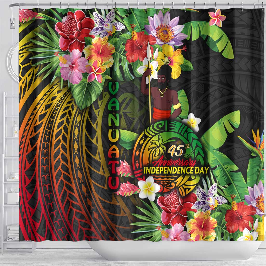 45th Anniversary of Freedom Vanuatu Shower Curtain Island Pride Cultural Power Pacific Unity
