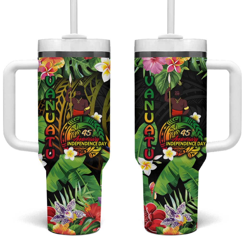 45th Anniversary of Freedom Vanuatu Tumbler With Handle Island Pride Cultural Power Pacific Unity