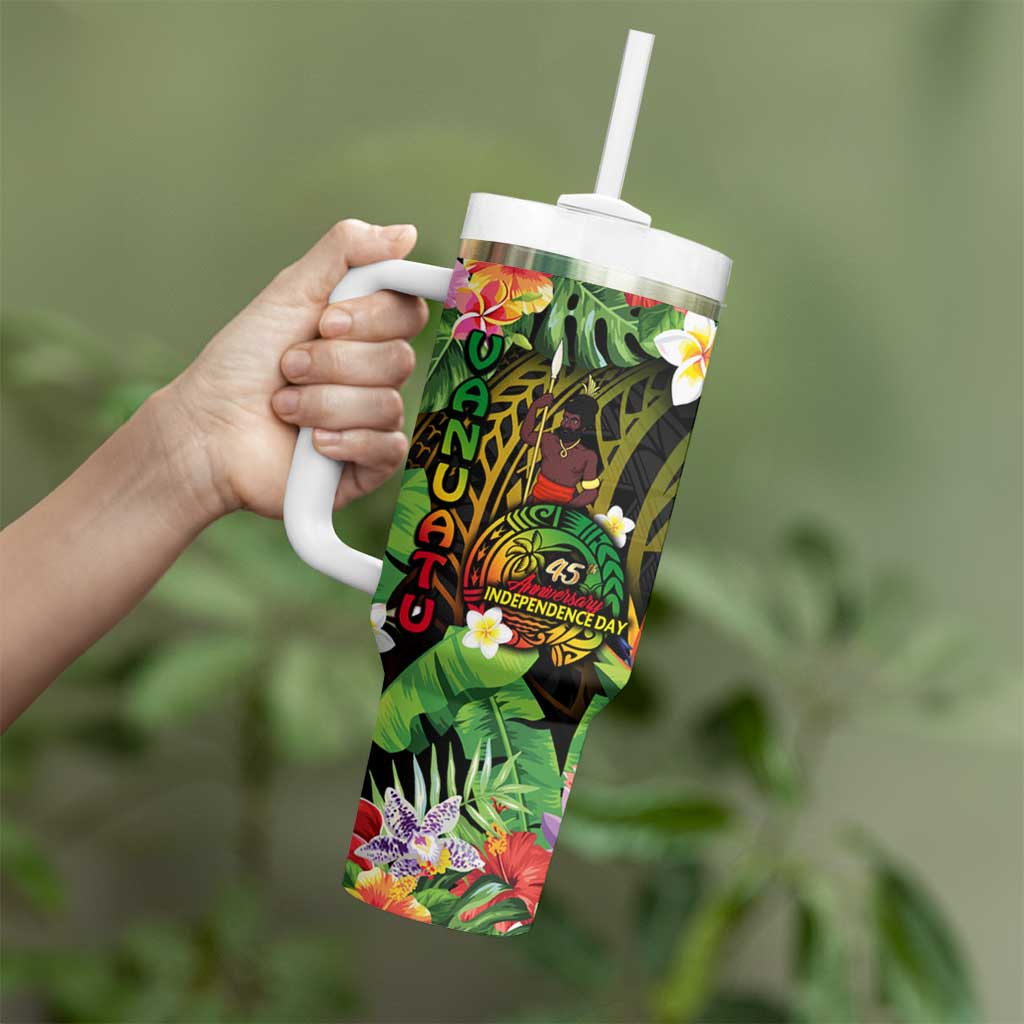 45th Anniversary of Freedom Vanuatu Tumbler With Handle Island Pride Cultural Power Pacific Unity