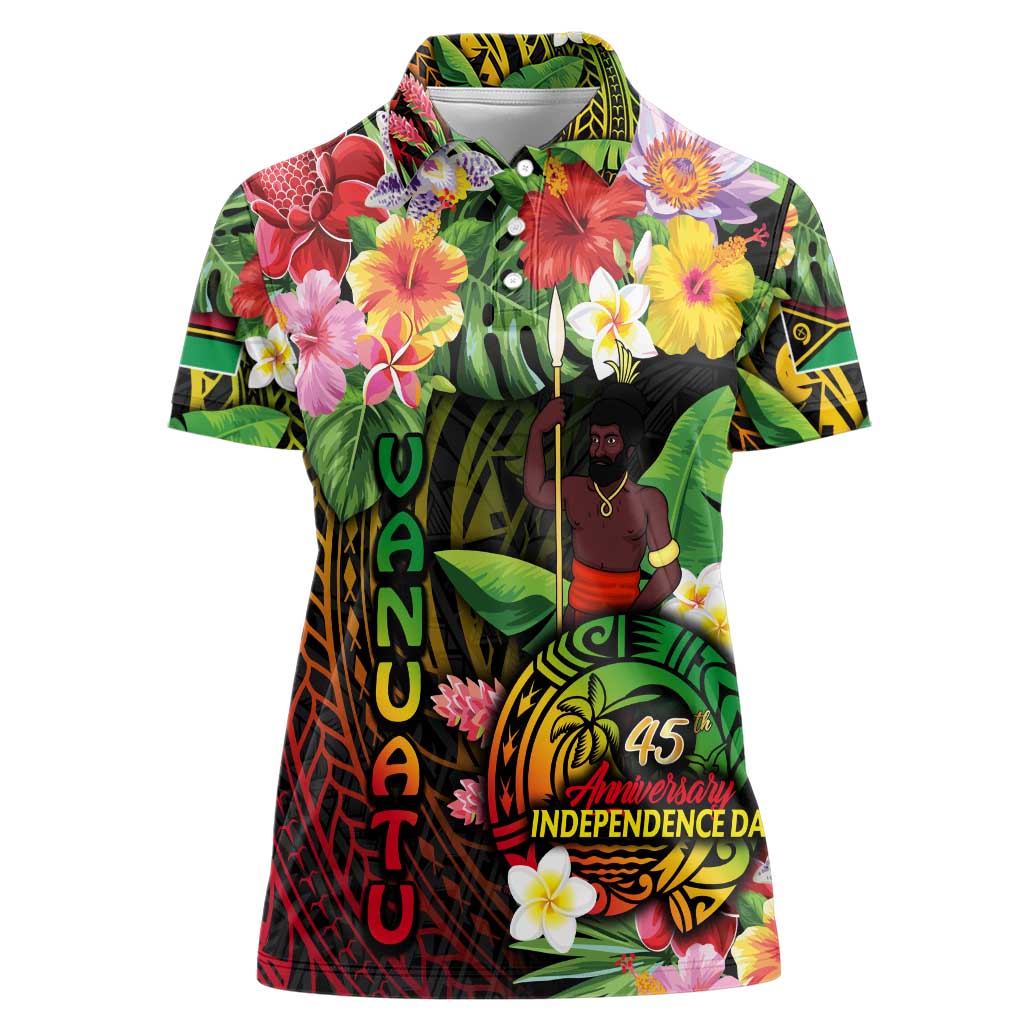 45th Anniversary of Freedom Vanuatu Women Polo Shirt Island Pride Cultural Power Pacific Unity