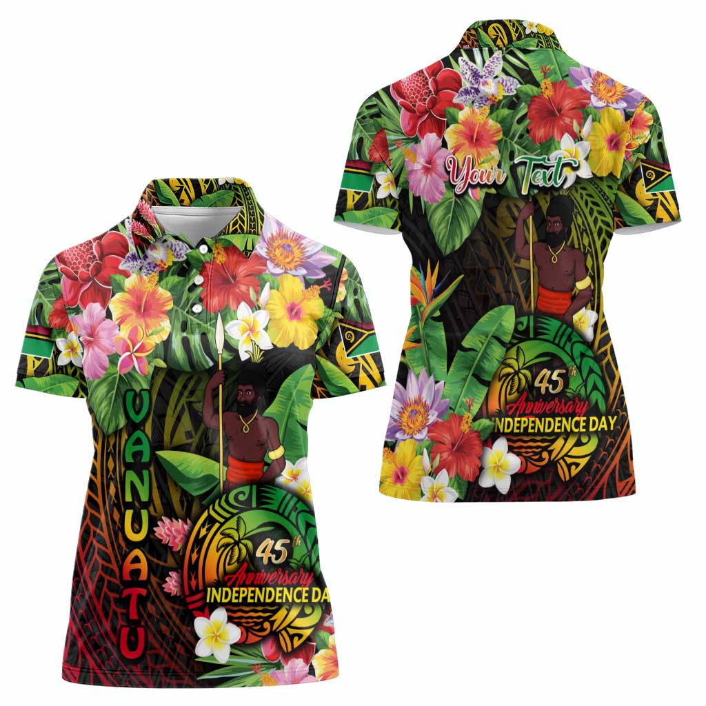 45th Anniversary of Freedom Vanuatu Women Polo Shirt Island Pride Cultural Power Pacific Unity