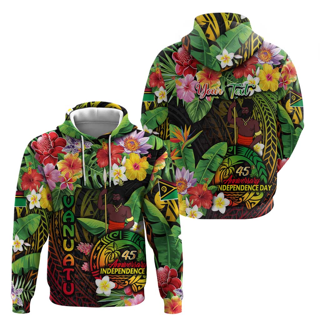 45th Anniversary of Freedom Vanuatu Zip Hoodie Island Pride Cultural Power Pacific Unity