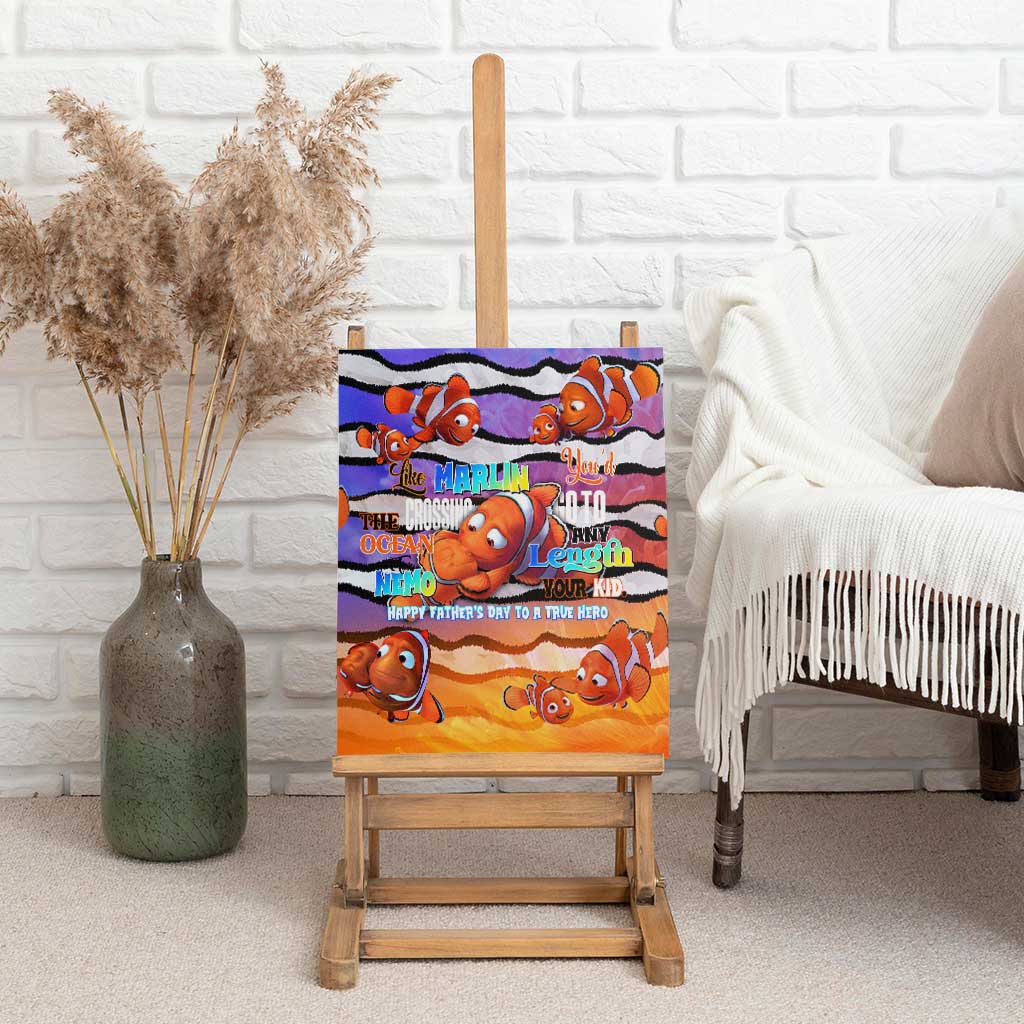 The Ocean Best Dad Canvas Wall Art Like Marlin Happy Fathers Day To a True Hero - Polynesian Pride