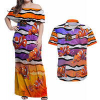 The Ocean Best Dad Couples Matching Off Shoulder Maxi Dress and Hawaiian Shirt Like Marlin Happy Fathers Day To a True Hero - Polynesian Pride