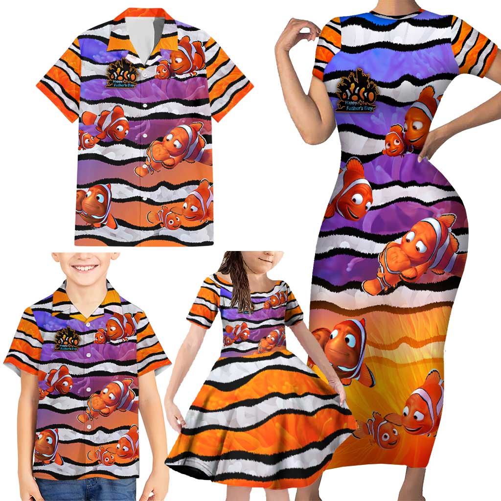 The Ocean Best Dad Family Matching Short Sleeve Bodycon Dress and Hawaiian Shirt Like Marlin Happy Fathers Day To a True Hero - Polynesian Pride