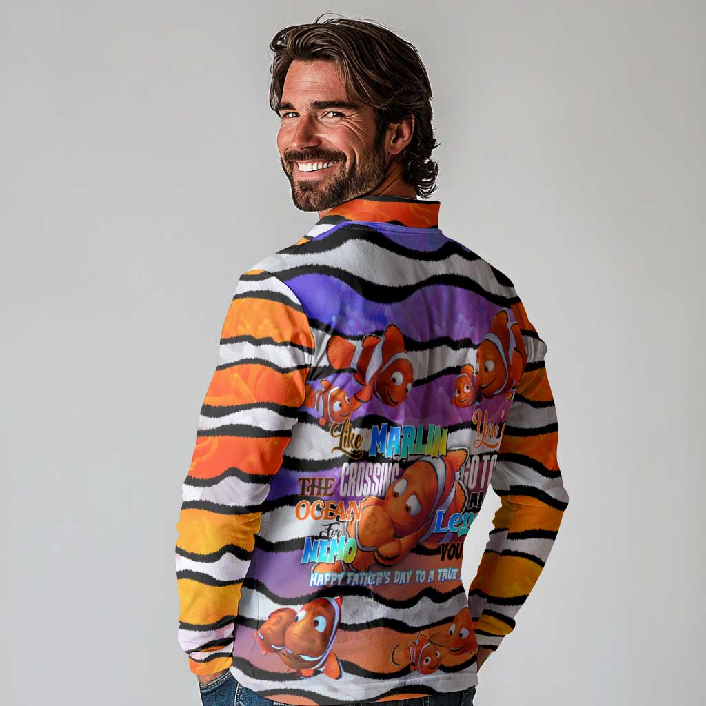 The Ocean Best Dad Long Sleeve Polo Shirt Like Marlin Happy Fathers Day To a True Hero - Polynesian Pride