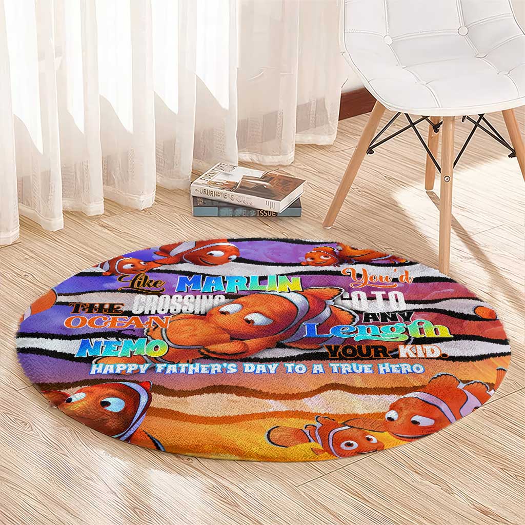 The Ocean Best Dad Round Carpet Like Marlin Happy Fathers Day To a True Hero - Polynesian Pride