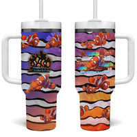 The Ocean Best Dad Tumbler With Handle Like Marlin Happy Fathers Day To a True Hero - Polynesian Pride