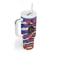 The Ocean Best Dad Tumbler With Handle Like Marlin Happy Fathers Day To a True Hero - Polynesian Pride