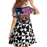Personalized Kiwi New Zealand Rugby Family Matching Off Shoulder Short Dress and Hawaiian Shirt Kiwis Mascot Tropical Pattern DT02 - Polynesian Pride