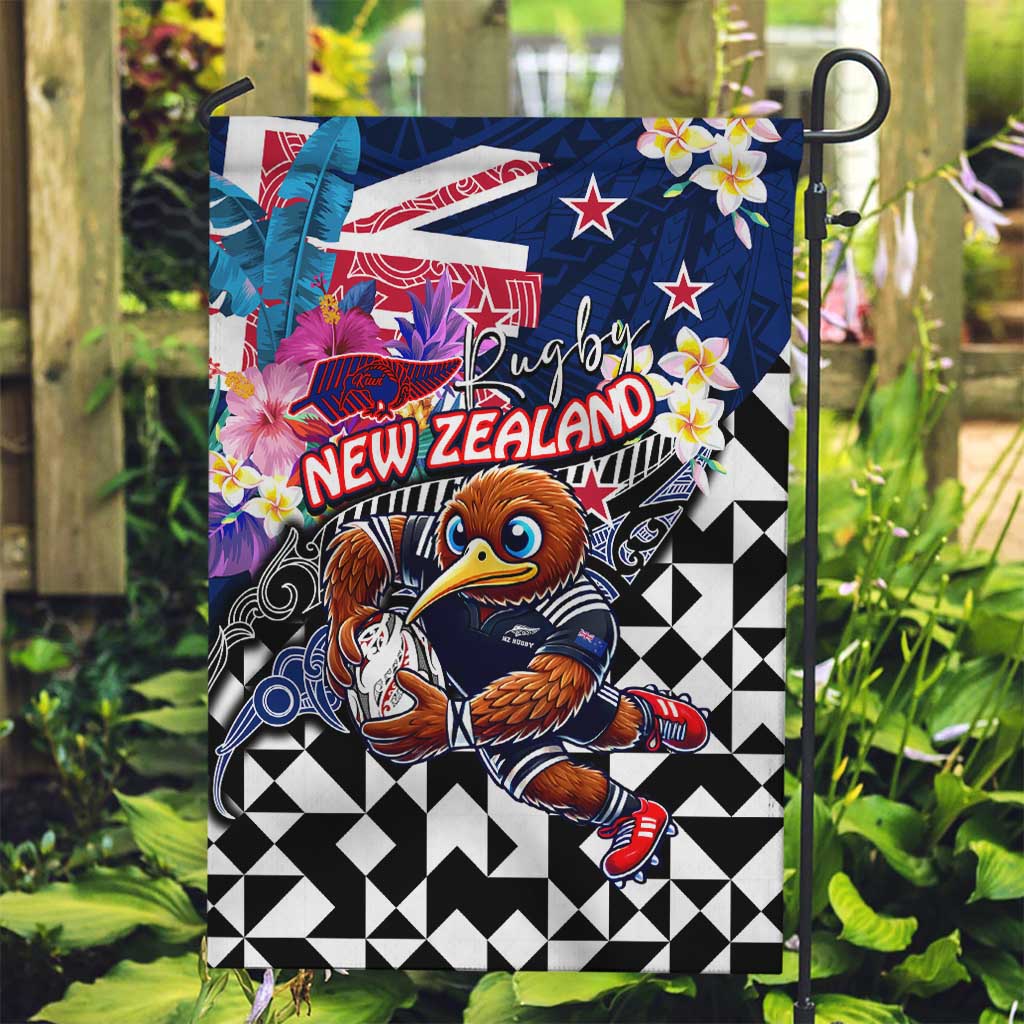 Kiwi New Zealand Rugby Garden Flag Kiwis Mascot Tropical Pattern